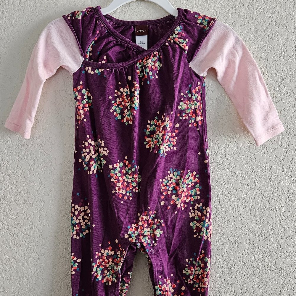 tea - Plum Bloom Romper, Size 6-12 months